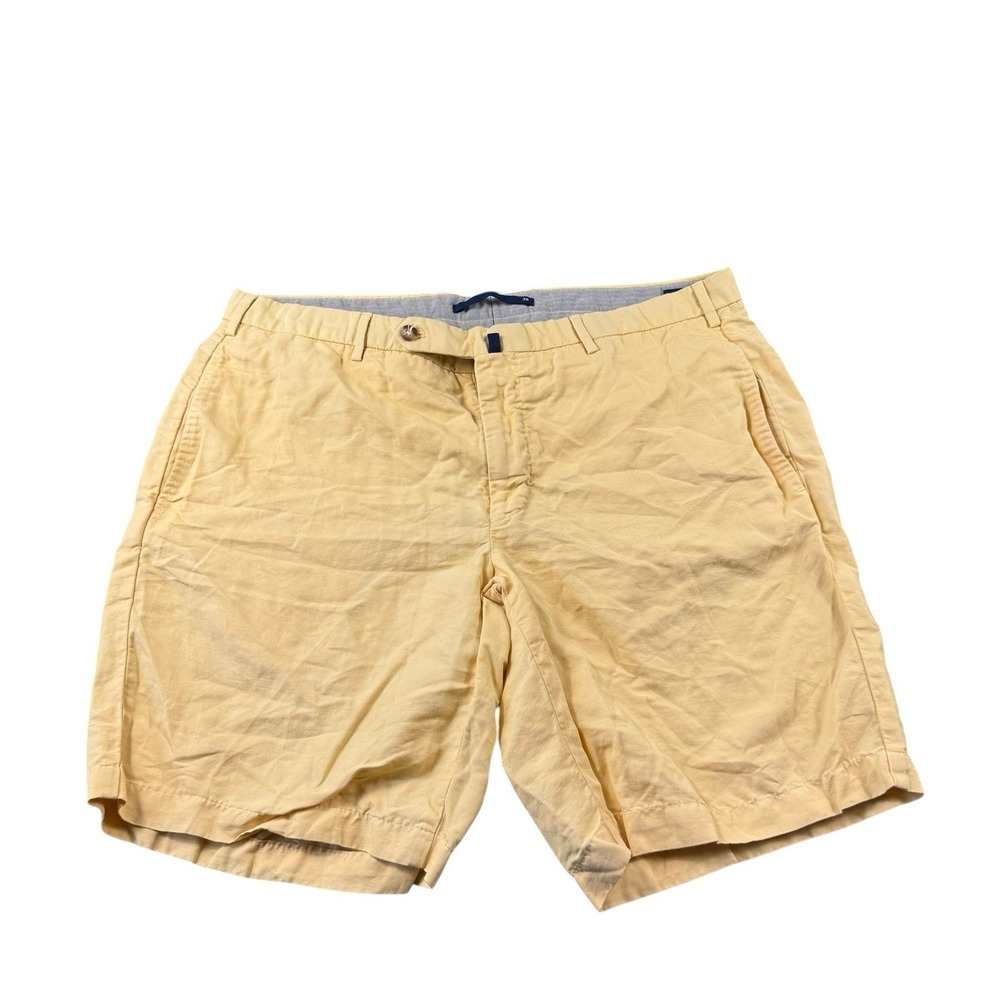 Incotex Yellow Chinolino Flat Front Chino Men's Short Size 38